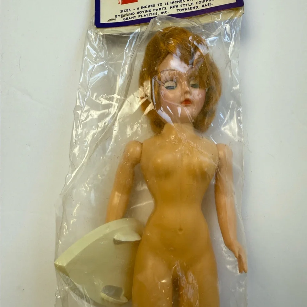 Vintage Dress Me Dolls‎ Blue Sleep Eyes Red Hair 1960s Made In USA In Packaging